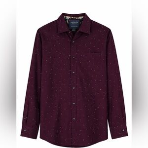Cactus Man Ricky Singh Burgundy Polka Dot Shirt | XL